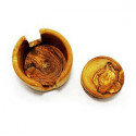 Set de 6 sous verres en bois d'olivier