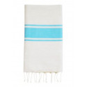 Turkish fouta towel turquoise & white