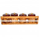 Olive wood Spice rack (4 Boxes)