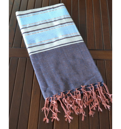 Soft Striped Throw with Fringes
